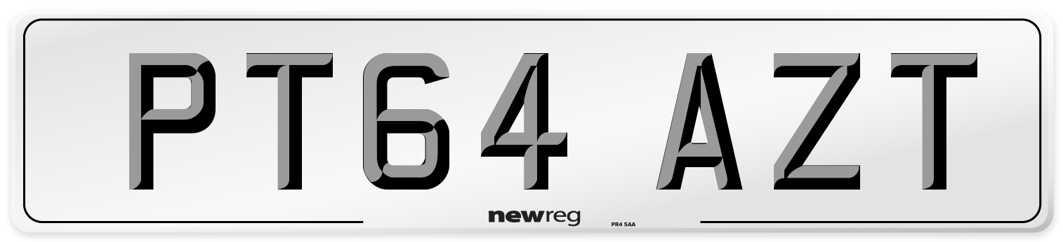 PT64 AZT Number Plate from New Reg